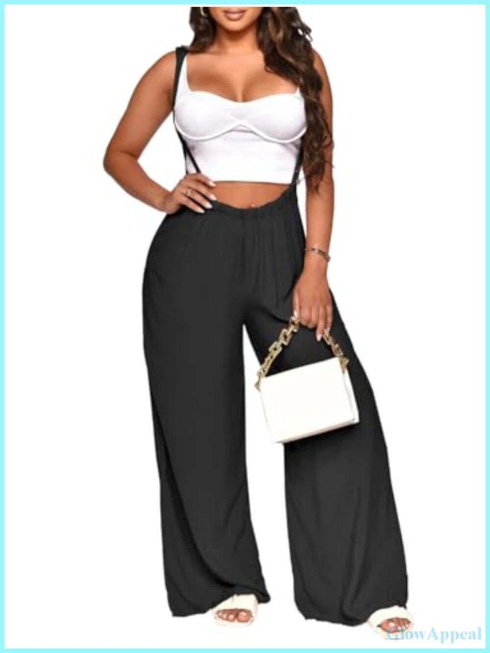 Women's Wide Leg Jumpsuit Adjustable Strap Sleeveless Romper